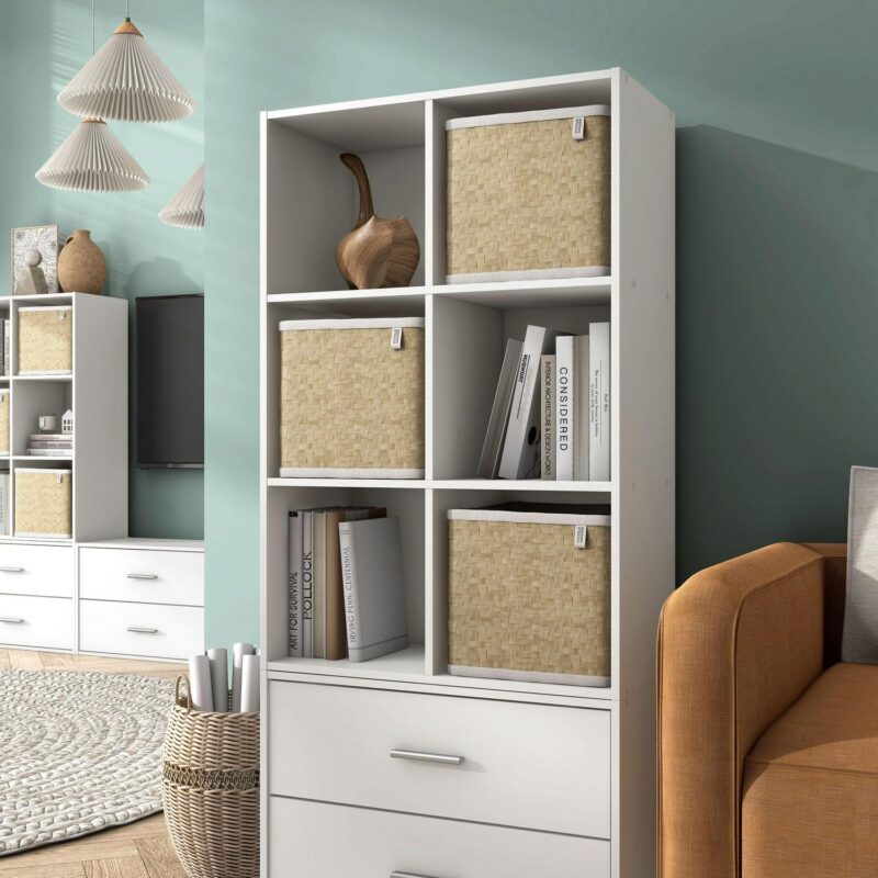 Furniture of America Brooks Stackable 6-Cube Wood White Bookcase - Image 10