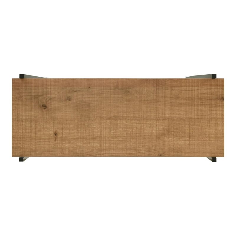 Furniture of America Trist Transitional 3-Shelf Bookcase with Sliding Doors, White and Oak - Image 11