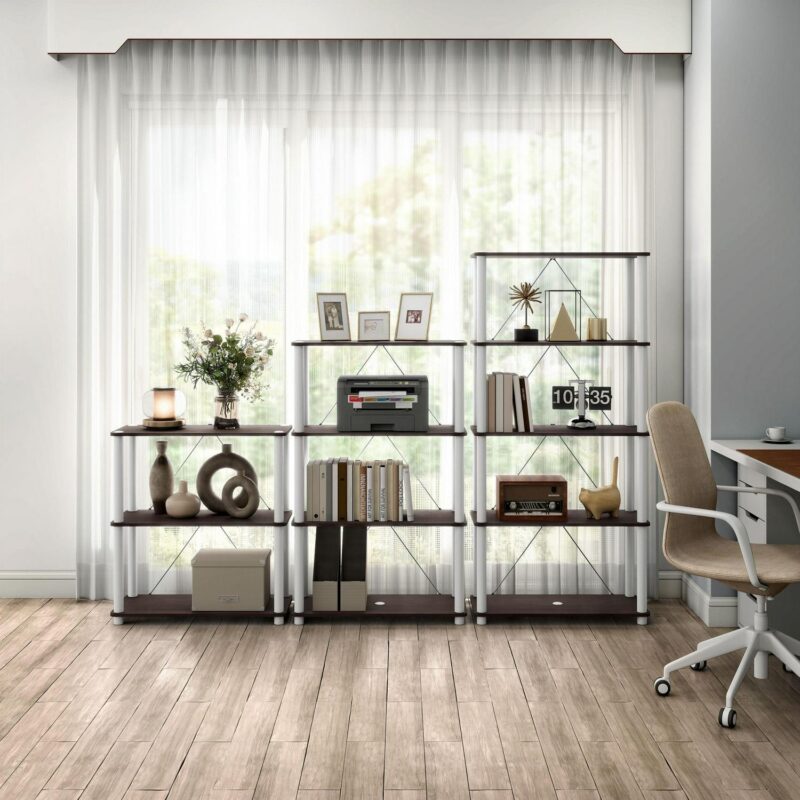 Furniture of America Brooks Adult Open Display Shelf Bookcase, 5-Tier 27-inch Shelves, Espresso - Image 3