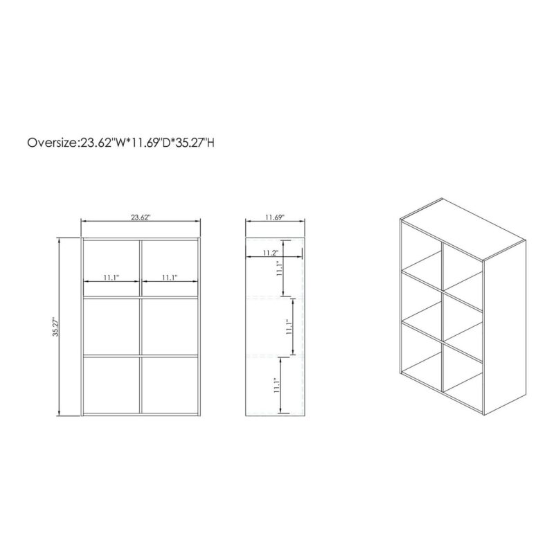 Furniture of America Brooks Stackable 6-Cube Wood White Bookcase - Image 2