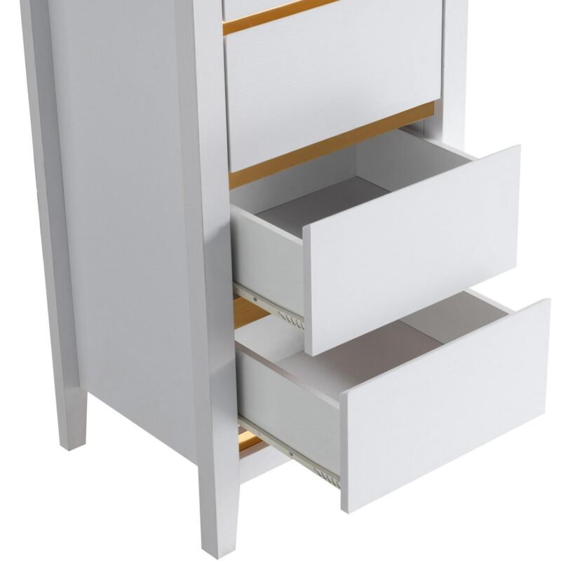 Furniture of America Laine Adult Modern 5-Drawer Wood Tall Vertical Dresser, White - Image 7