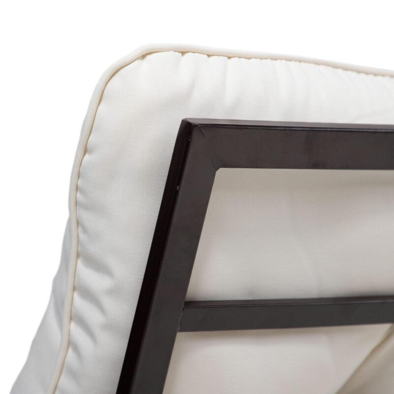 Furniture of America Wave Juego de ConversaciA3n de Metal para Patio Exterior de 4 Pzas, Beige - Image 7