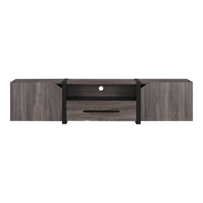 Furniture of America Clipe TV Stand for TVs up to 85 , Distressed Gray - Image 4