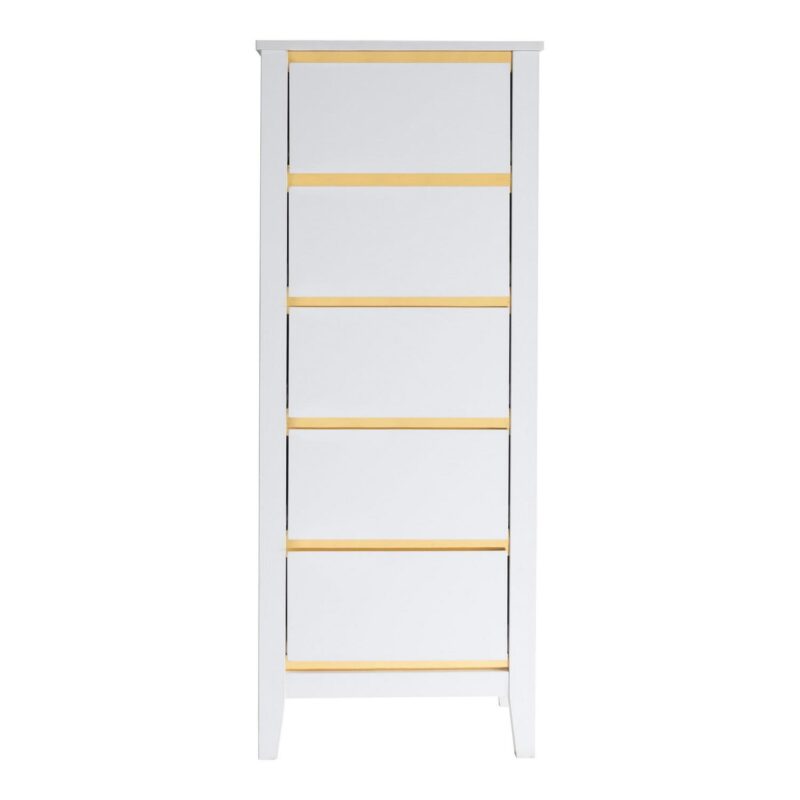 Furniture of America Laine Adult Modern 5-Drawer Wood Tall Vertical Dresser, White - Image 2