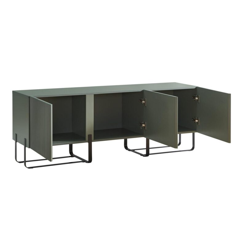 Furniture of America Haft 3-Cabinet TV Stand for TVs up to 66 , Green - Image 3