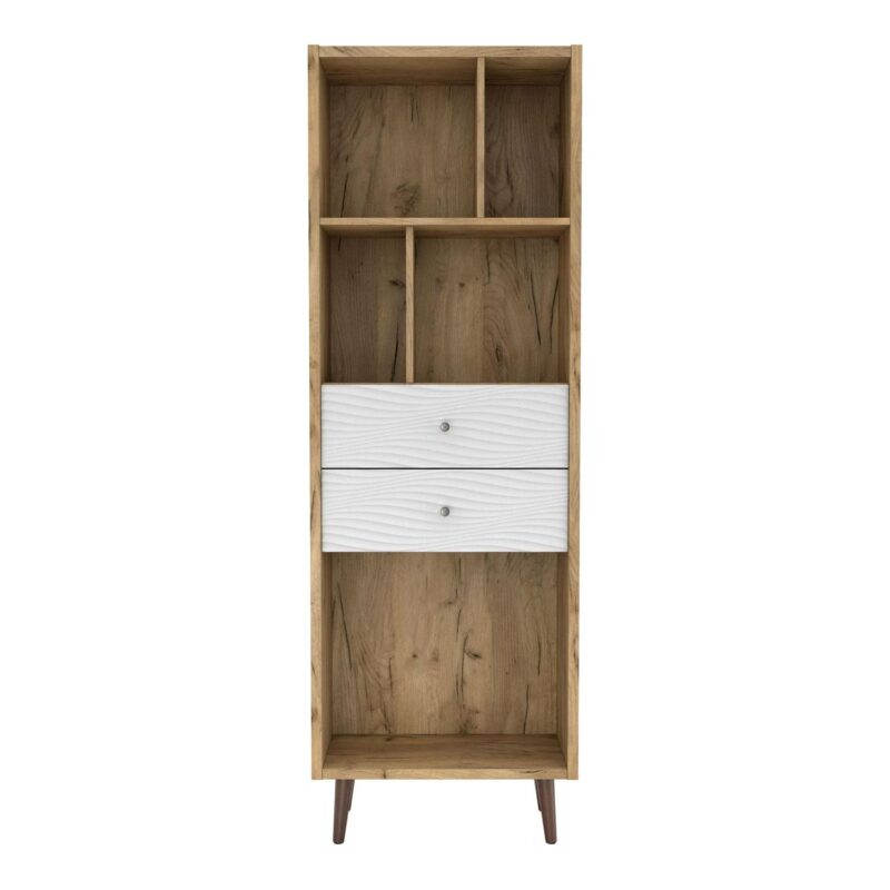Furniture of America Nye Mid-Century Modern 5-Shelf Standard Bookcase with Light Oak - Image 2