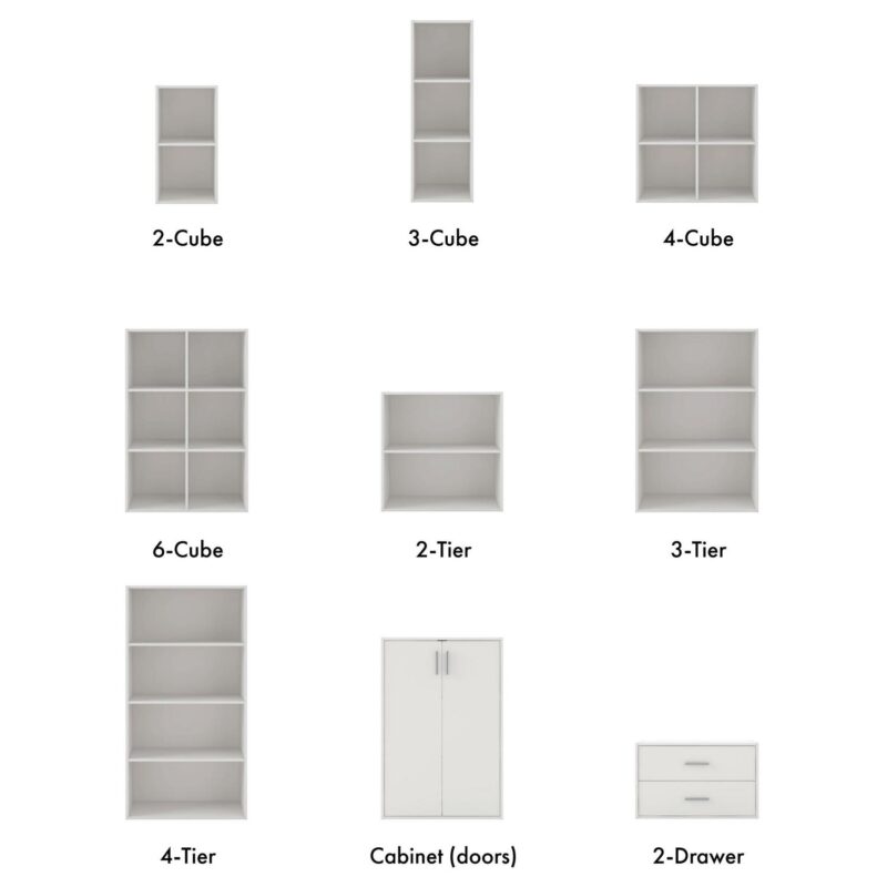Furniture of America Brooks Stackable 6-Cube Wood White Bookcase - Image 4