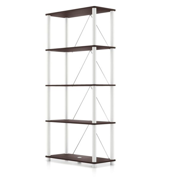 Furniture of America Brooks Adult Open Display Shelf Bookcase, 5-Tier 27-inch Shelves, Espresso