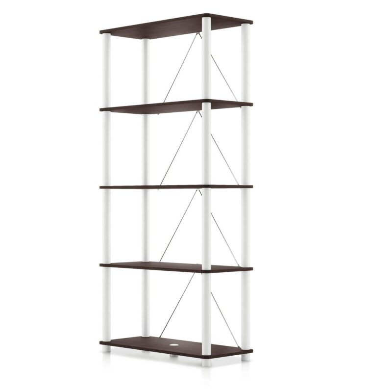 Furniture of America Brooks Adult Open Display Shelf Bookcase, 5-Tier 27-inch Shelves, Espresso