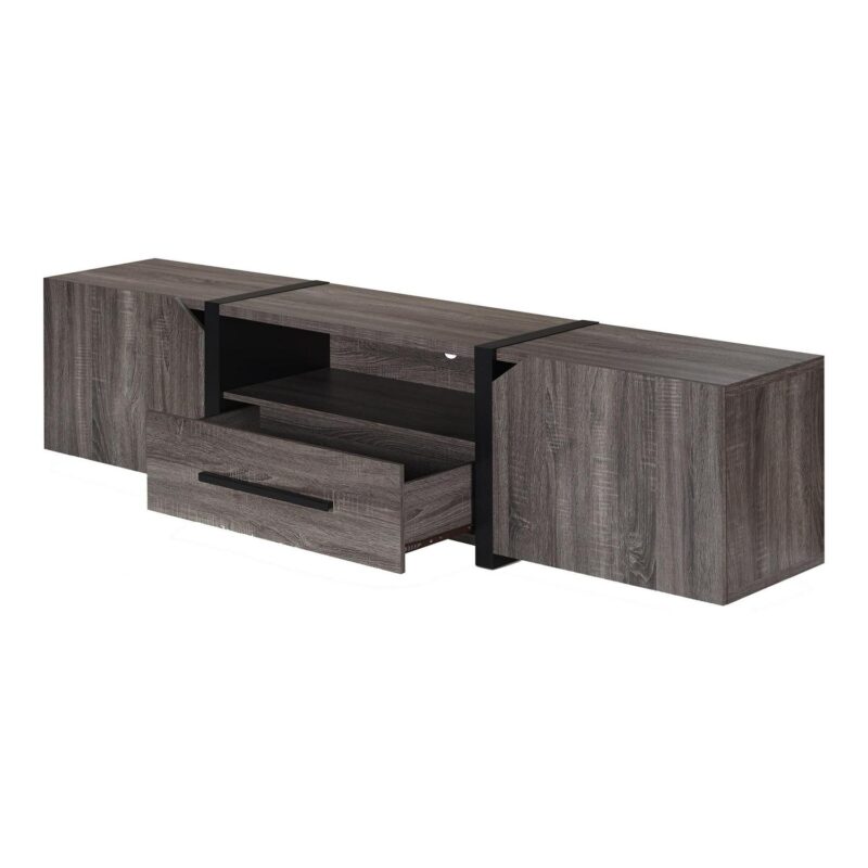 Furniture of America Clipe TV Stand for TVs up to 85 , Distressed Gray - Image 5