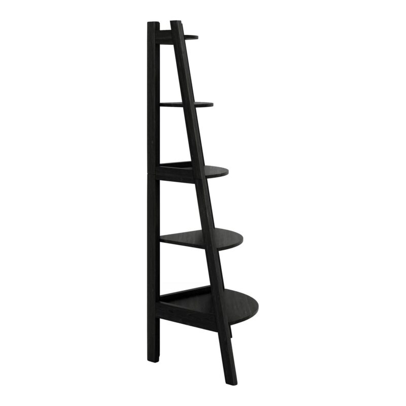 Furniture of America Reno Adult Modern 5-Shelf Corner Bookcase, Black - Image 4