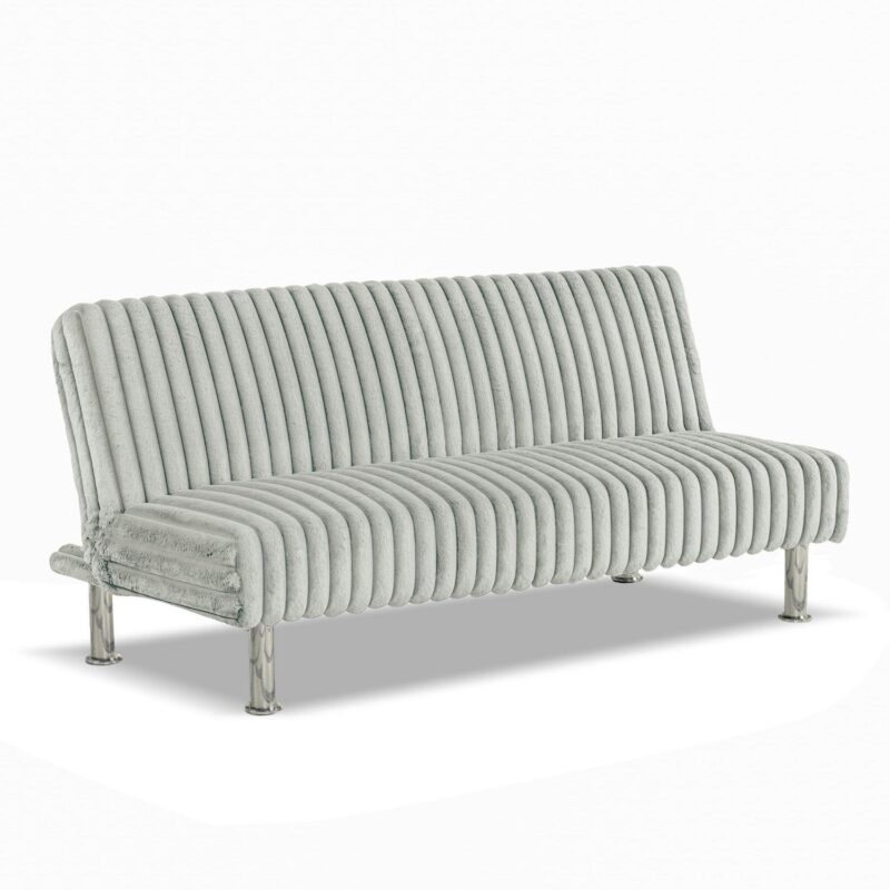 Furniture of America Wuntly Convertible Chenille Futon Sofa Daybeds up to 500 lbs, Light Gray - Image 5