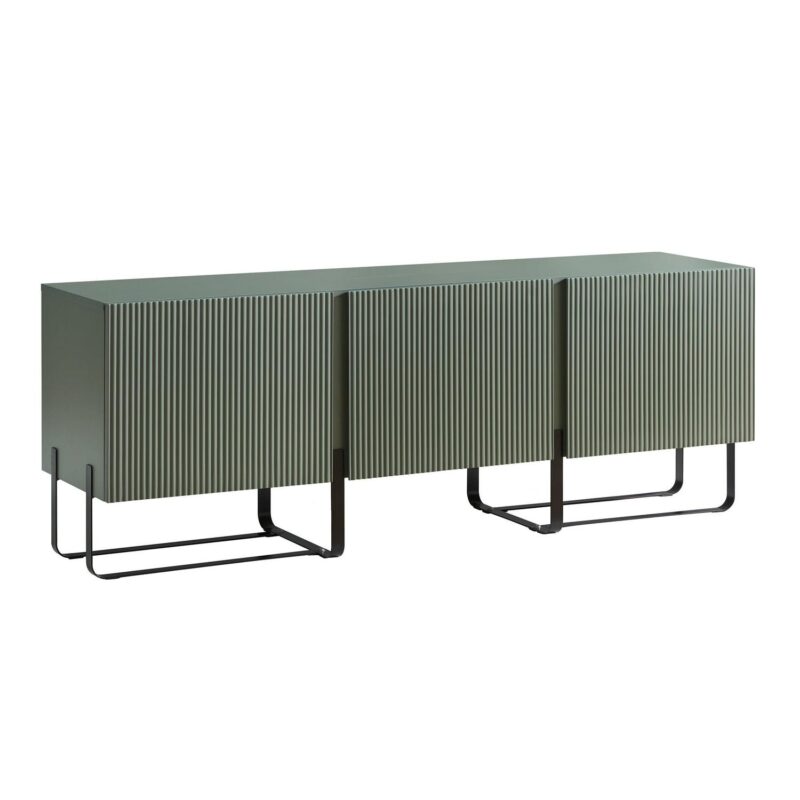 Furniture of America Haft 3-Cabinet TV Stand for TVs up to 66 , Green - Image 4