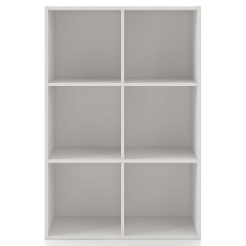 Furniture of America Brooks Stackable 6-Cube Wood White Bookcase - Image 5