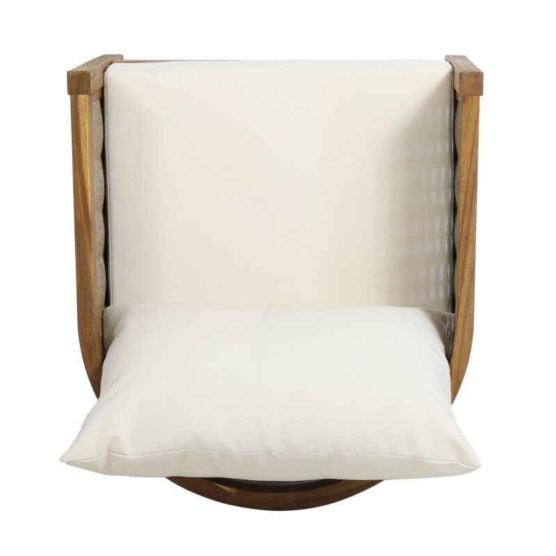 GDF Studio Morrow Cushioned Acacia Wood Outdoor Lounge Chair - Set of 2 - Beige - Image 7