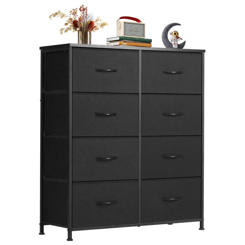 GIANNA Dressers with 8 Fabric Drawers, Organization Furniture for Kitchen, Office, Drawer Cabinet, Hallway, Black - Image 5