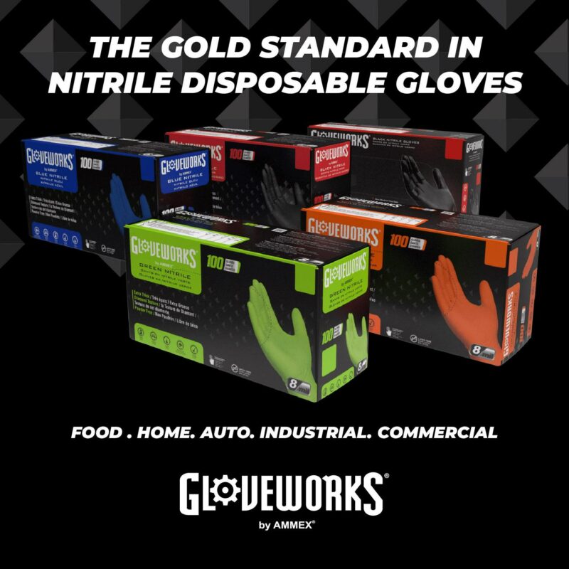 GLOVEWORKS Black Nitrile Gloves for Auto, Detailing, Mechanics XXL, 100 Count - Image 7