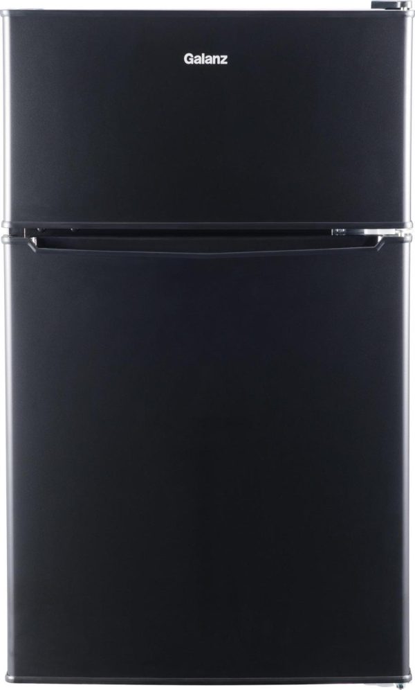 Galanz 3.1 Cu ft Two Door Mini Fridge, Black, New