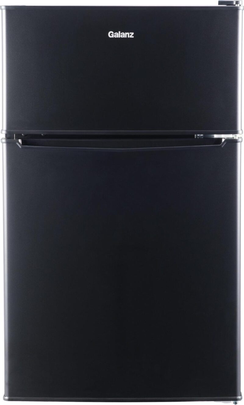 Galanz 3.1 Cu ft Two Door Mini Fridge, Black, New
