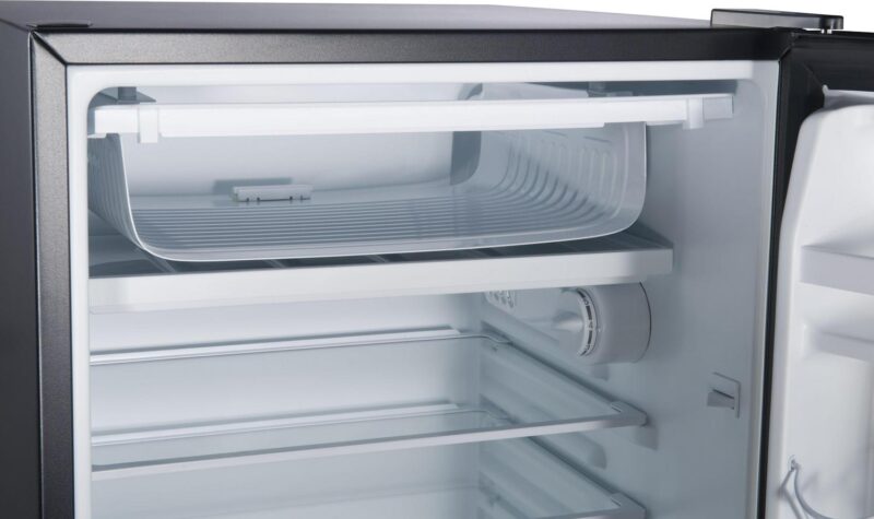 Galanz 4.3 Cu ft Single Door Mini Fridge, Stainless Steel Look, New, Width 19.12 - Image 5