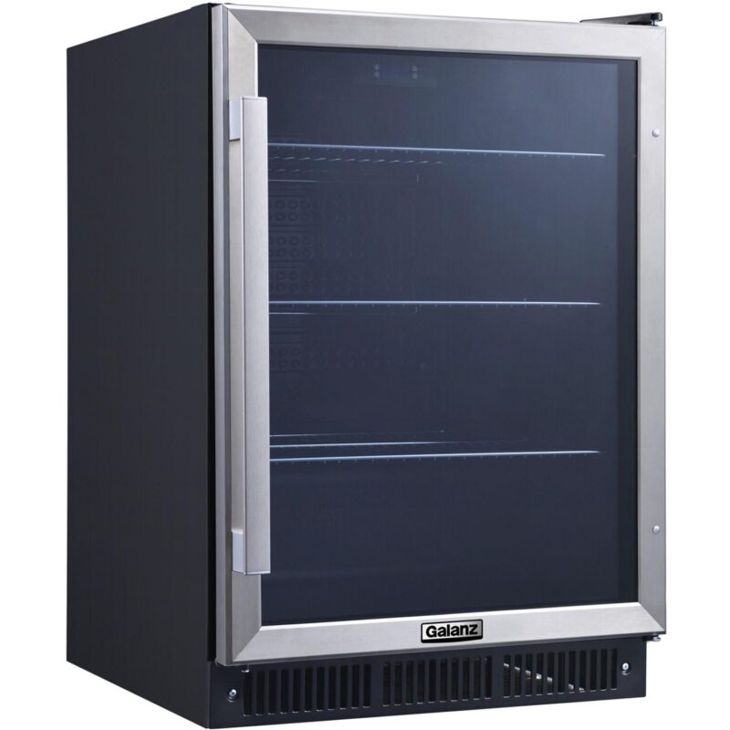 Galanz 5.7 Cu. ft 172 Cans French Door Beverage Refrigerator, Stainless Steel, 23.4 in Wide, New - Image 5