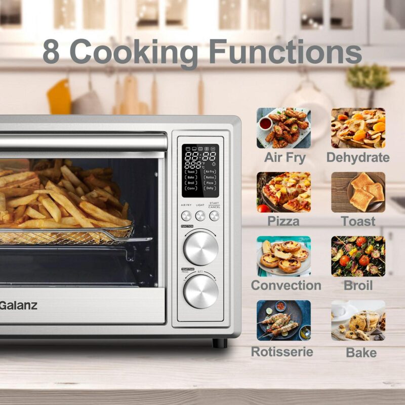 Galanz GT12SSDAN18 1.1 Cu.Ft. Digital Toaster Oven with Air Fry, Stainless Steel - Image 2