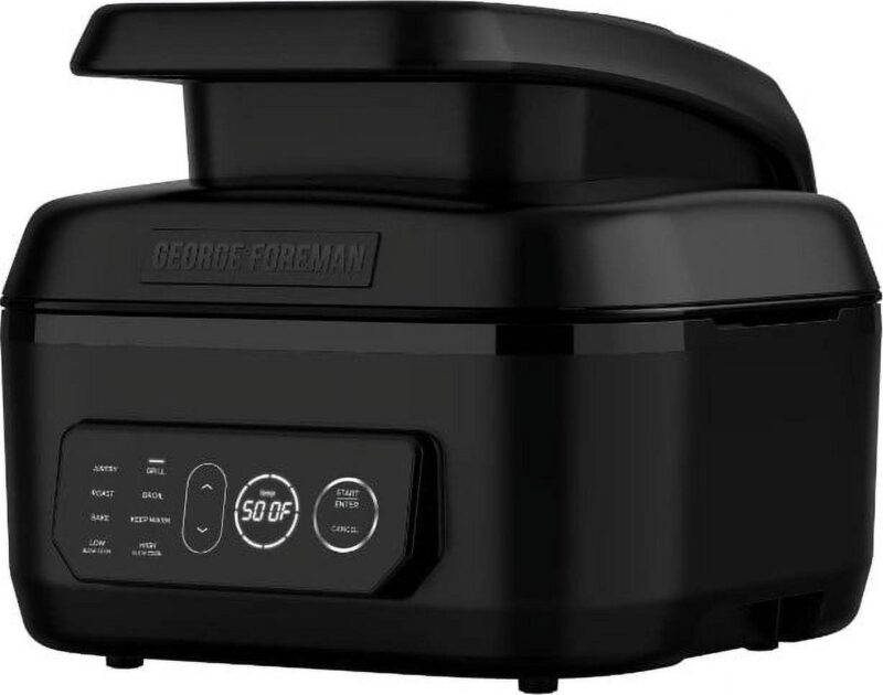 George Foreman Beyond Grill 7in1 Electric Indoor Grill and 6 Qt Air Fryer, Black, MCAFD800DX