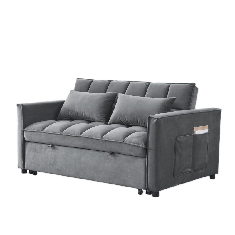 Gewnee 54  Modern Convertible Velvet Futon Sofa Bed,Sleeper Loveseat with Adjsutable Backrest For Living,Office - Image 5