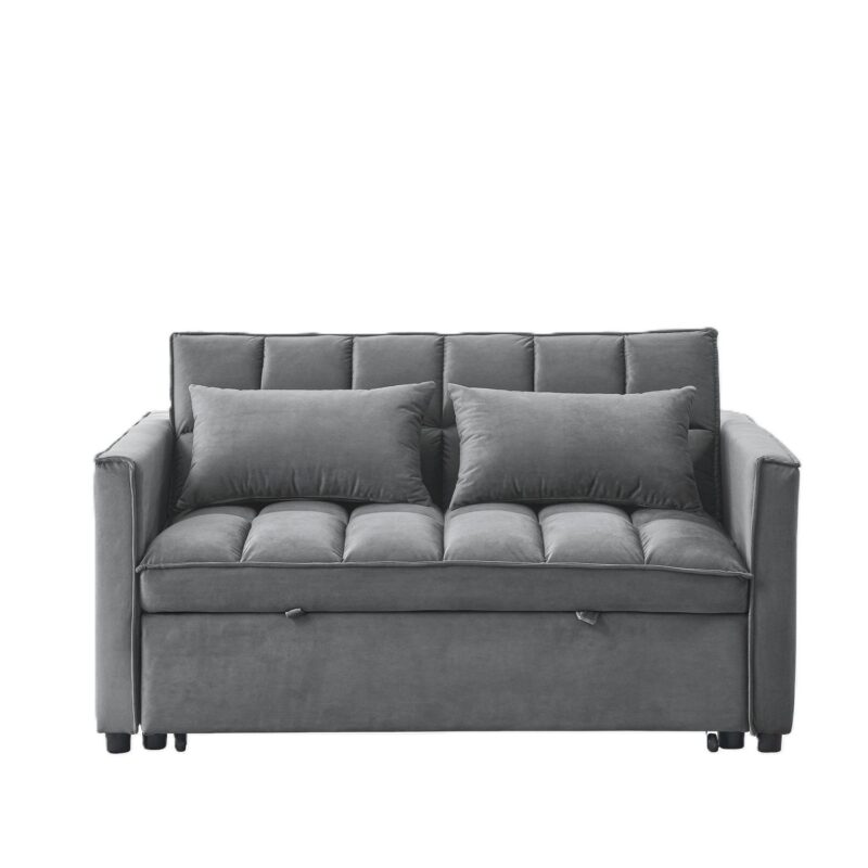 Gewnee 54  Modern Convertible Velvet Futon Sofa Bed,Sleeper Loveseat with Adjsutable Backrest For Living,Office - Image 6