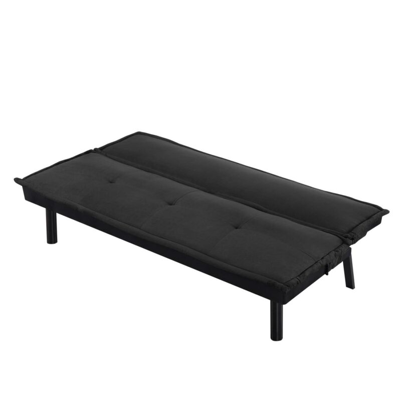 Gewnee Futon Sofa Bed,Modern Velvet Convertible Sofa Bed with 3 Adjustable Backrest Angles,Loveseat Sleeper Couch for Living Room Apartment Furniture i 1/4 Black) - Image 13