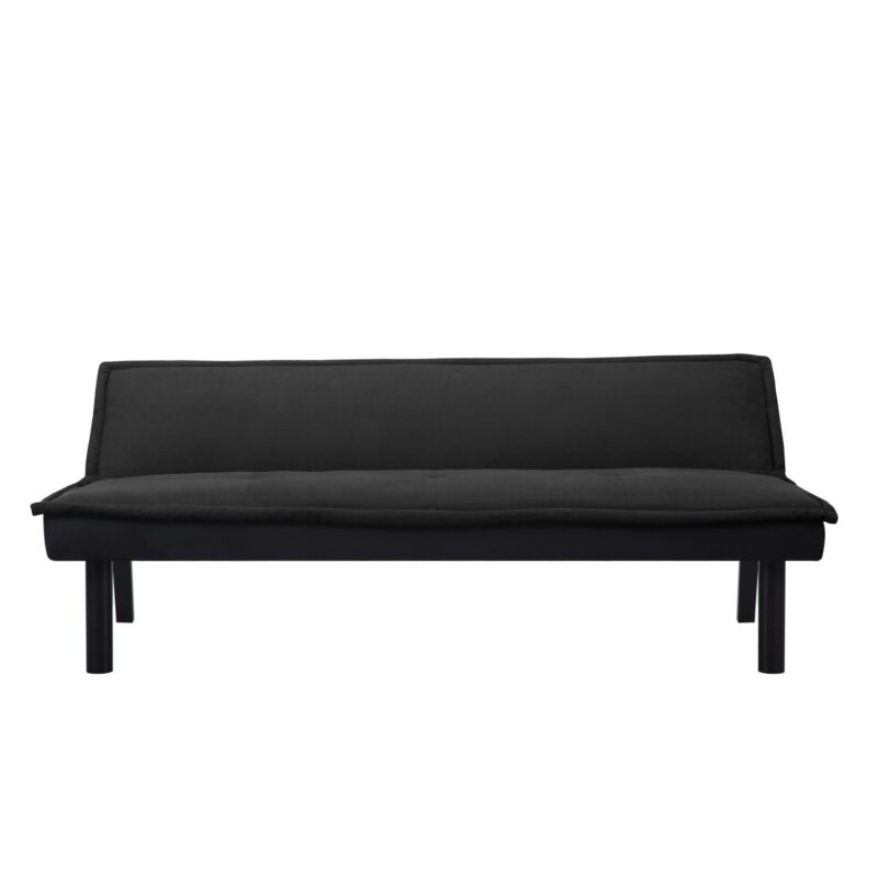 Gewnee Futon Sofa Bed,Modern Velvet Convertible Sofa Bed with 3 Adjustable Backrest Angles,Loveseat Sleeper Couch for Living Room Apartment Furniture i 1/4 Black) - Image 12