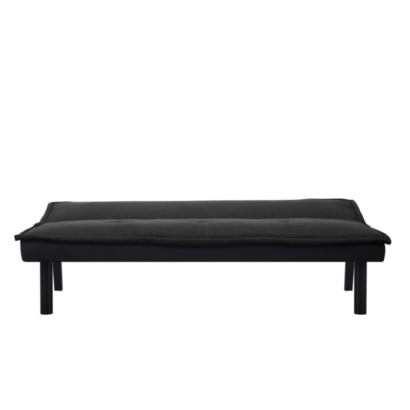 Gewnee Futon Sofa Bed,Modern Velvet Convertible Sofa Bed with 3 Adjustable Backrest Angles,Loveseat Sleeper Couch for Living Room Apartment Furniture i 1/4 Black) - Image 9