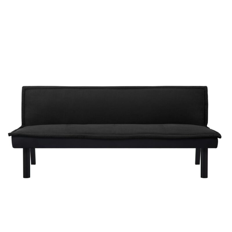 Gewnee Futon Sofa Bed,Modern Velvet Convertible Sofa Bed with 3 Adjustable Backrest Angles,Loveseat Sleeper Couch for Living Room Apartment Furniture i 1/4 Black) - Image 3