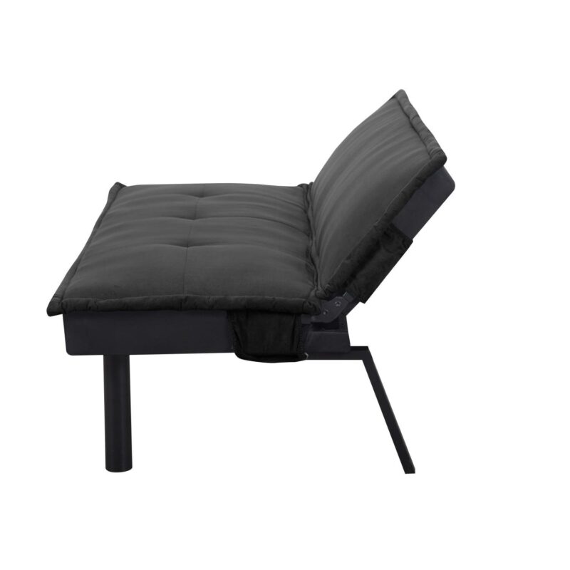 Gewnee Futon Sofa Bed,Modern Velvet Convertible Sofa Bed with 3 Adjustable Backrest Angles,Loveseat Sleeper Couch for Living Room Apartment Furniture i 1/4 Black) - Image 14