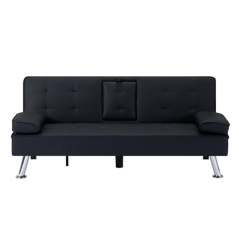 Gewnee Modern Futon Sleeper Sofa Bed Convertible Folding Recliner Couch Furniture with 2 Cup Holders for Livin g Room - Image 11