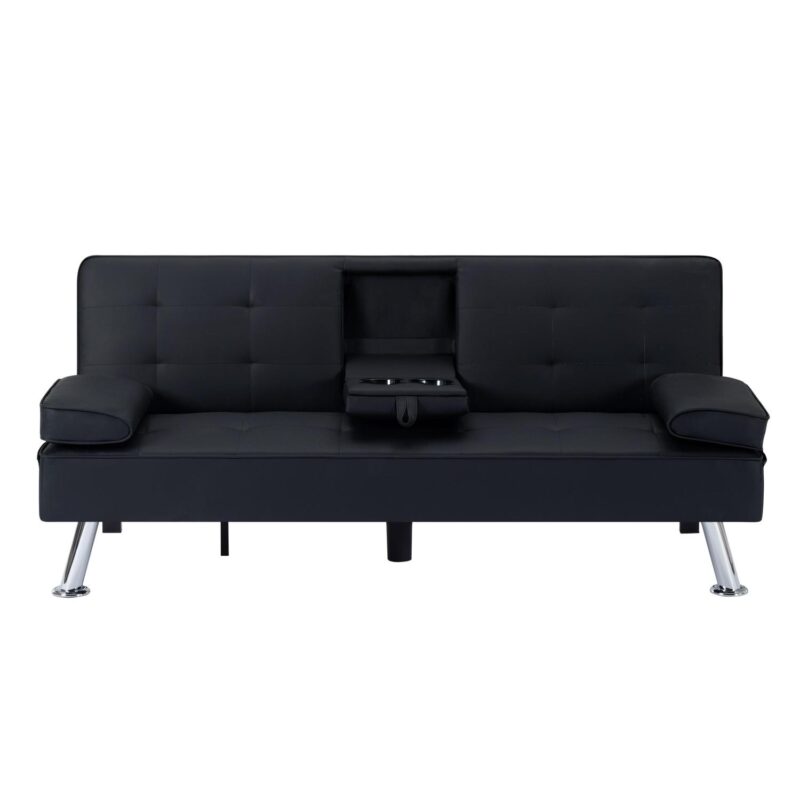 Gewnee Modern Futon Sleeper Sofa Bed Convertible Folding Recliner Couch Furniture with 2 Cup Holders for Livin g Room - Image 12