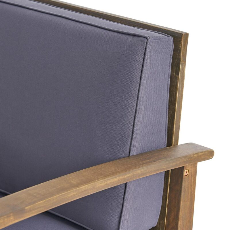 Giancarlo Acacia Wood Outdoor Club Chair, Gray, Dark Gray - Image 3