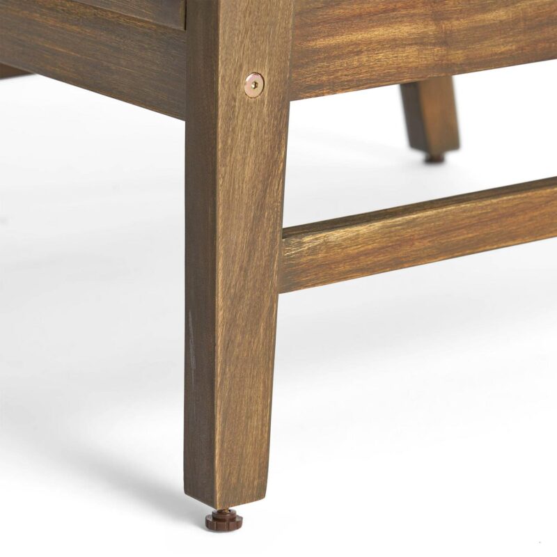 Giancarlo Acacia Wood Outdoor Club Chair, Gray, Dark Gray - Image 4