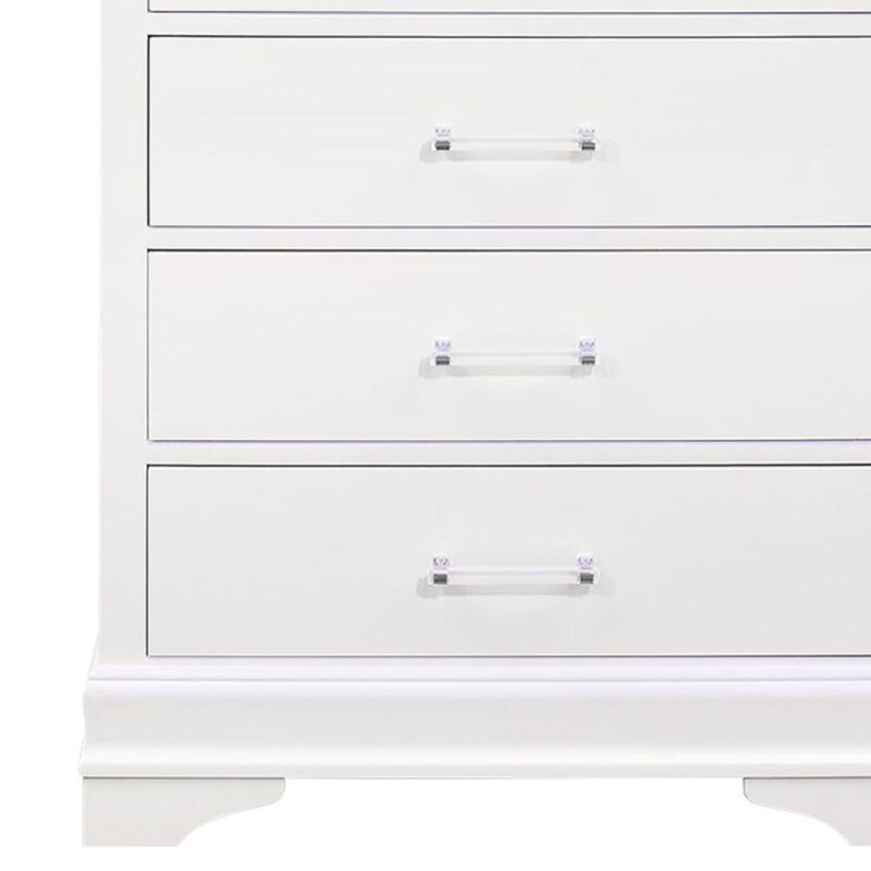 Global Furniture USA Charlie Traditional/Modern White Wood Chest with LED - Image 4