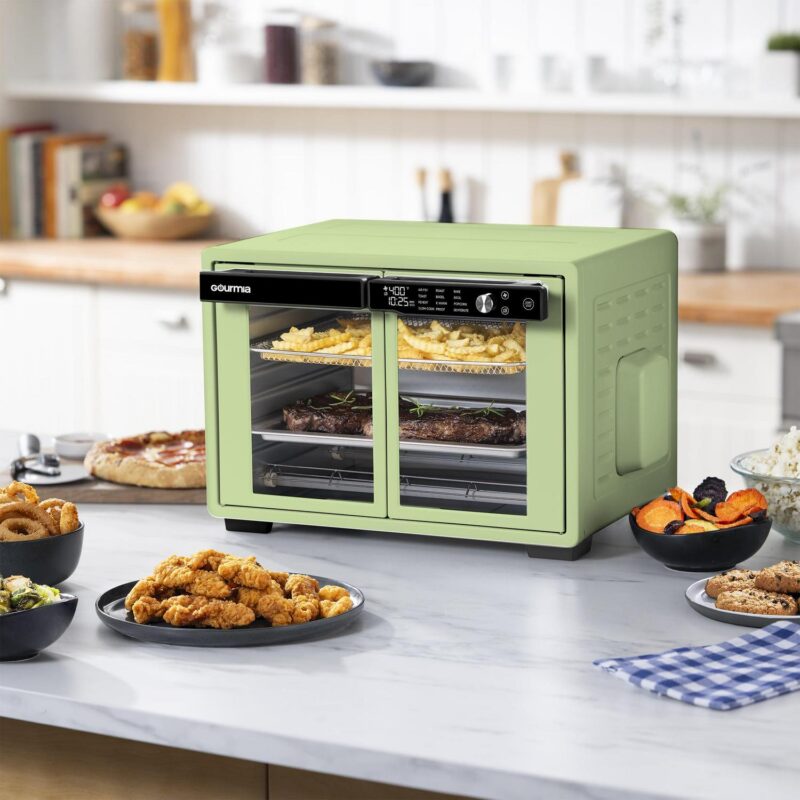 Gourmia 9-Slice Digital Toaster Oven Air Fryer with Convection Mode and 12 Cooking Functions, Green - Image 3