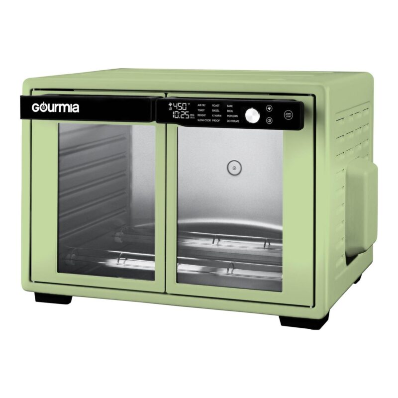 Gourmia 9-Slice Digital Toaster Oven Air Fryer with Convection Mode and 12 Cooking Functions, Green - Image 6