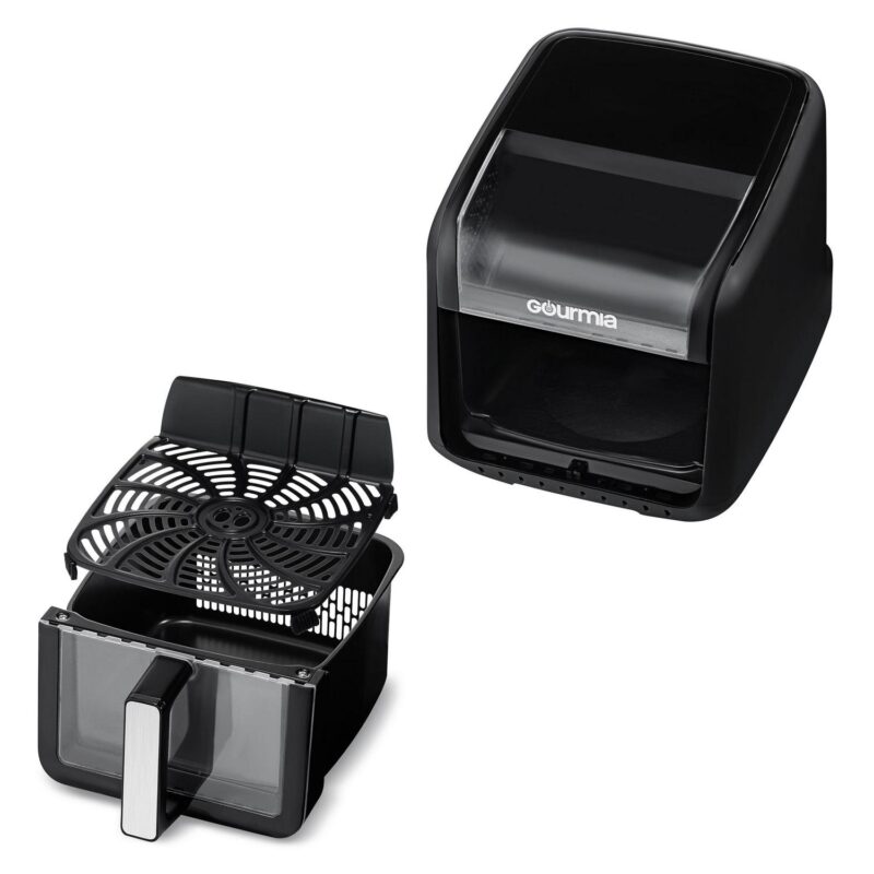 Gourmia Panorama 7-QT Digital Air Fryer w/ Panoramic View, Holographic Display, and 12 Presets, Black, New - Image 7