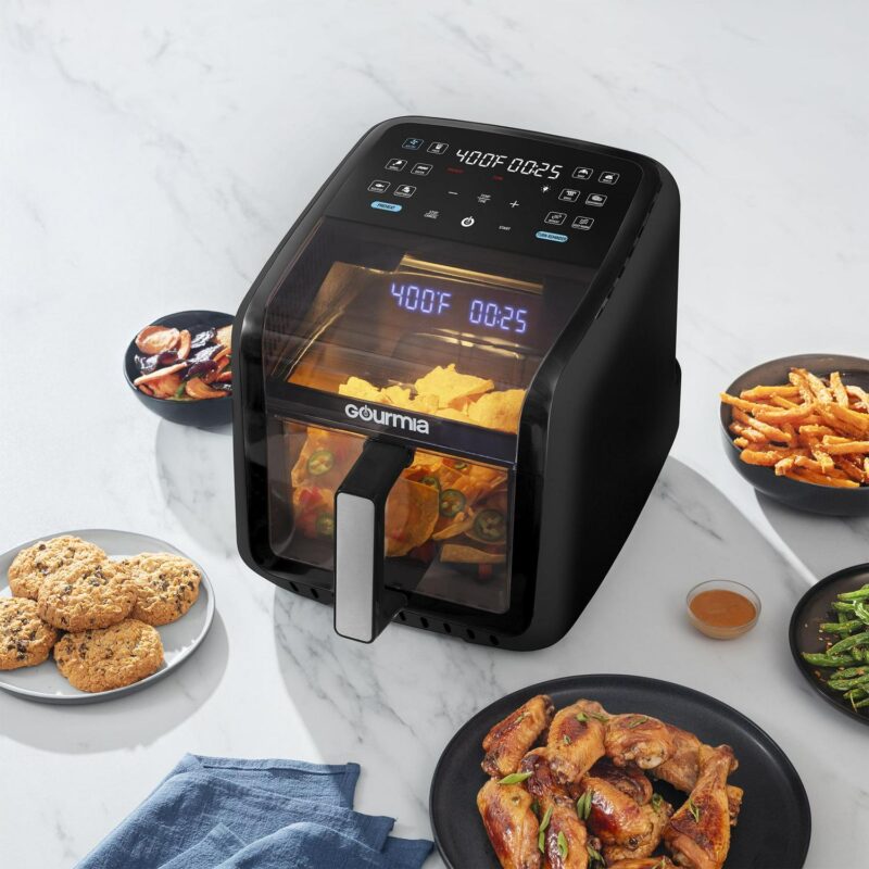 Gourmia Panorama 7-QT Digital Air Fryer w/ Panoramic View, Holographic Display, and 12 Presets, Black, New - Image 8