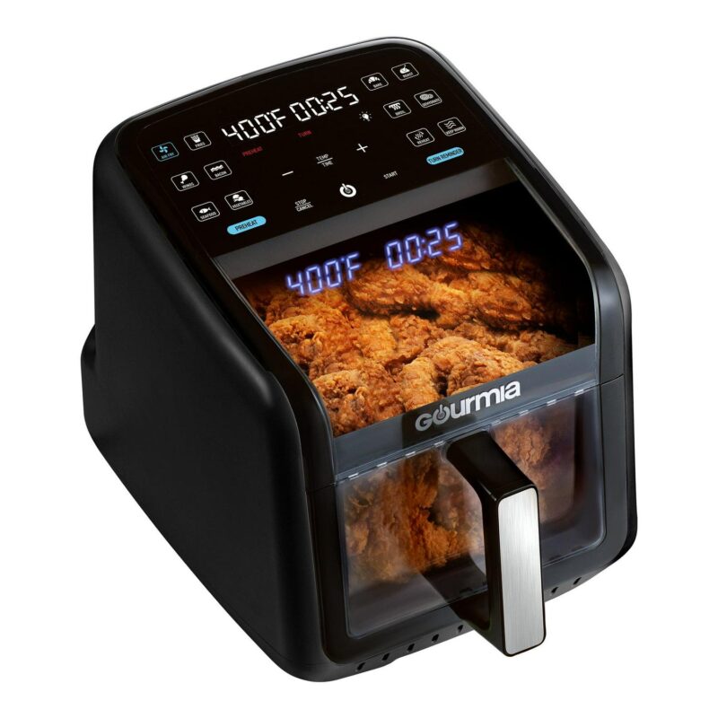 Gourmia Panorama 7-QT Digital Air Fryer w/ Panoramic View, Holographic Display, and 12 Presets, Black, New - Image 2