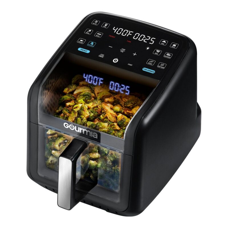 Gourmia Panorama 7-QT Digital Air Fryer w/ Panoramic View, Holographic Display, and 12 Presets, Black, New - Image 10