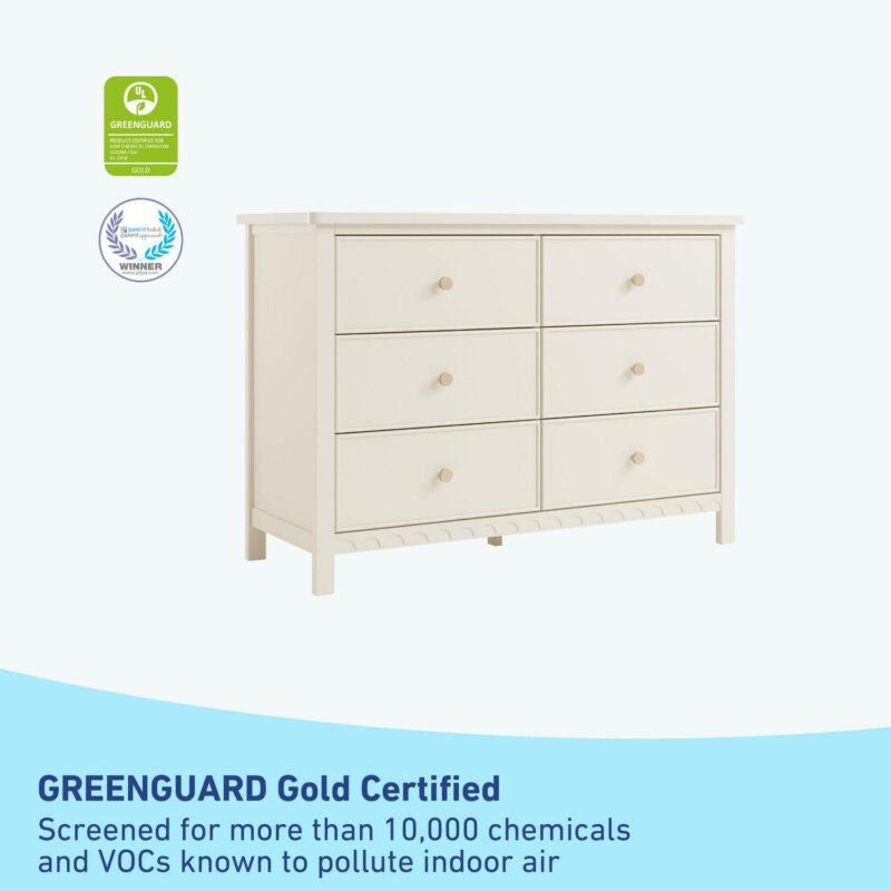Graco Sasha 6 Drawer Nursery Dresser, Frosted Oat - Image 4