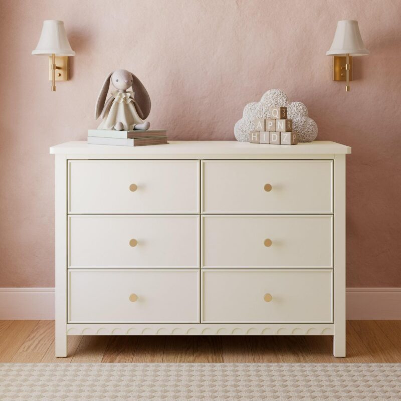 Graco Sasha 6 Drawer Nursery Dresser, Frosted Oat - Image 2