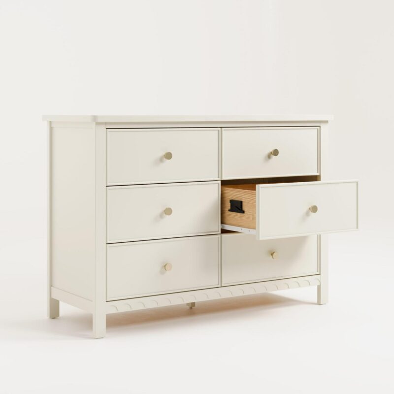Graco Sasha 6 Drawer Nursery Dresser, Frosted Oat - Image 8
