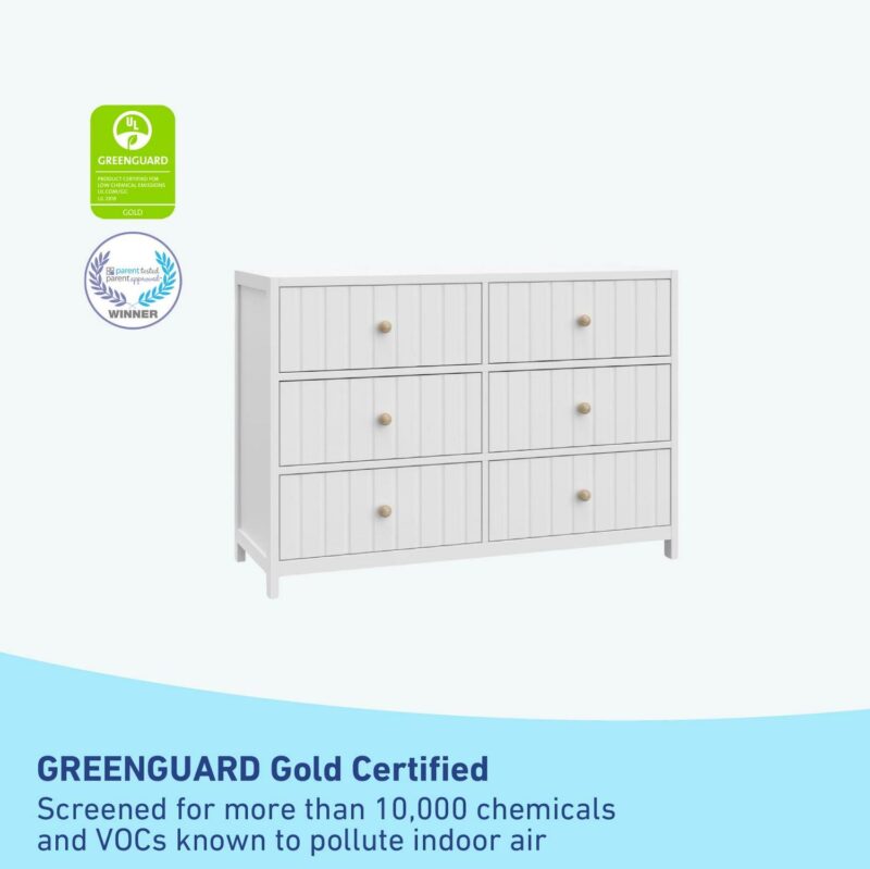 Graco Teddi 6 Drawer Nursery Double Dresser, White - Image 3