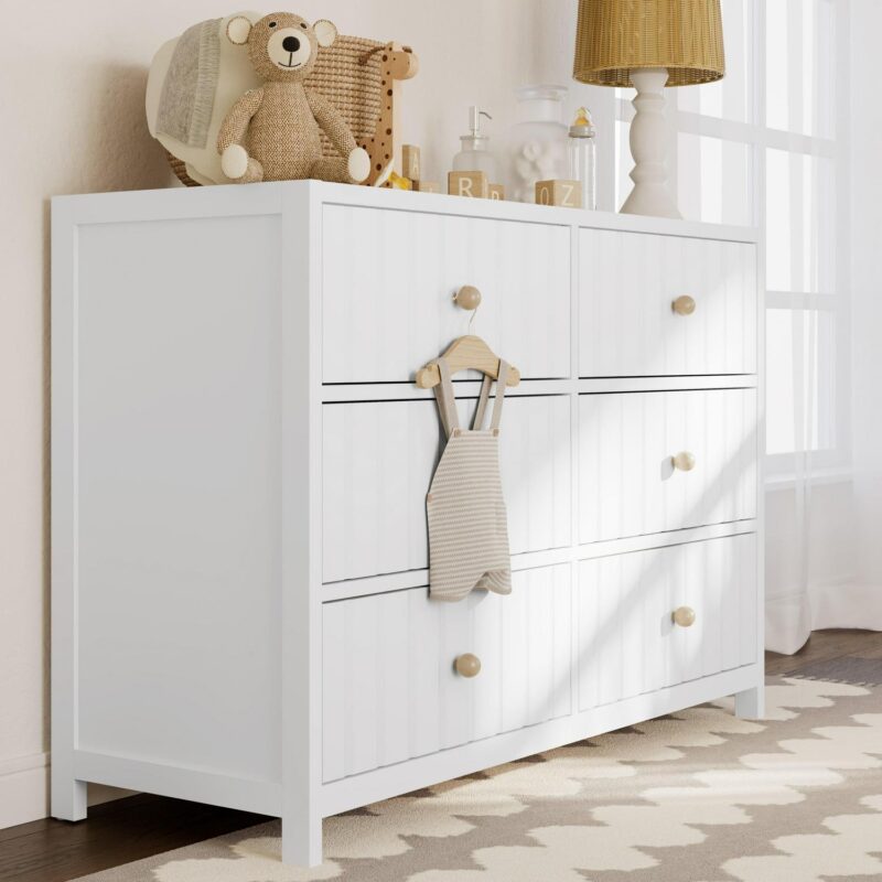 Graco Teddi 6 Drawer Nursery Double Dresser, White - Image 2